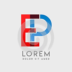 EP logo letters with blue and red gradation