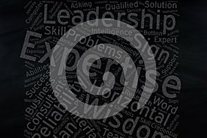 Epertise ,Word cloud art on blackboard