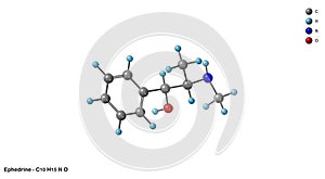 Ephedrine C10H15NO Molecular Structure Diagram