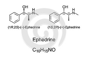 Ephedrine, chemical structure and formula