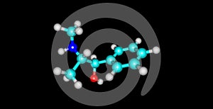 Ephedrine molecule on black