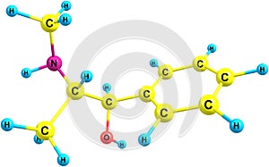 Ephedrine molecule on white