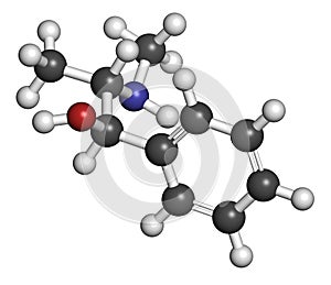 Ephedrine stimulant drug molecule. Alkaloid found in Ephedra plants. Used as stimulant, appetite suppressant, decongestant, etc. photo