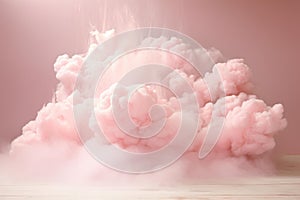 Ephemeral Pink soft cloud. Generate Ai photo