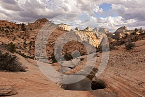 Ephemeral pools on the Many Pools trail in Zion NP, Utah, USA