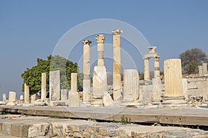 Ephesus and columns from ancient time photo