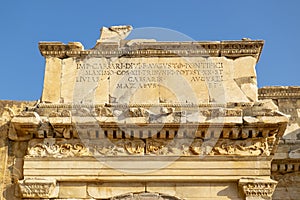 Ephesus and figures from ancient time, tombs and graveyard, sarcophagus photo