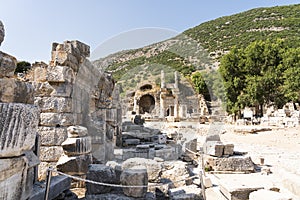 Ephesus ruin and ancient Greece in summer season, Selcuk in Ä°zmir Province, Turkey