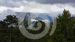 Epic aerial reveal of mountain scenery, National Park Thet, Albania