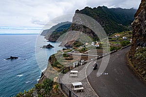 Epic clif in Madeira. View from drone.