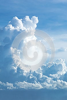 Epic cloud, Beautiful big clouds in the sky, Blue background. Cumulonimbus clouds.