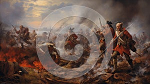 Epic Conflict: A Dramatic Painting Depicting the Battle of Culloden
