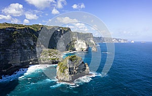 Epic Drone Shot of Banah Cliff at Nusa Penida, Bali - Indonesia