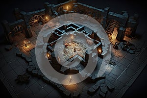 An epic dungeon map battle map for fantasy game