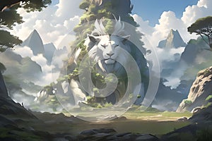 Epic Fantasy Beast in Dramatic Scene - AI generated