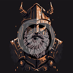 Epic fantasy viking drwarf vector illustration.Rpg video game design