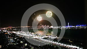 Epic fireworks display in the city - Abu Dhabi corniche road