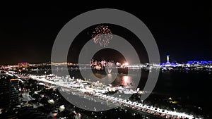 Epic fireworks display in the city - Abu Dhabi corniche road