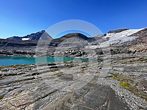 Epic Glacial Vistas: Panoramic Mountain Lake, Vanoise National Park, Hautes Alps, France