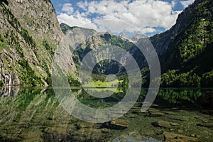 Epic landscape scenery with high mountains and germanys highest waterfall RÃ¶thbachfall