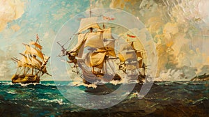 Epic Maritime Clash: Historic Sea Battle Between 17th Century Ships