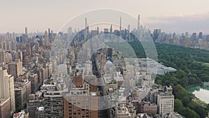 Epic New York cityscape USA tourism background 4K aerial NYC Breathtaking view