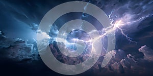 Epic Night Sky Dramatic Lightning Storm Cloudscape Photography