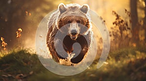 Epic Portraiture: Brown Bear Running For The Sun