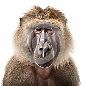 Epic Portraiture A Stunning Baboon Face In Scanner Photography Style