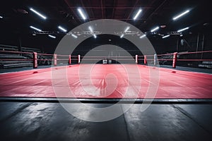 Epic professional boxing arena box ring sport empty background competition professional fight game spotlight stage fight