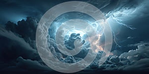 Epic Storm Cloudscape Dramatic Lightning and Celestial Light