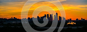 Epic sunrise Austin silhouette downtown skyline twilight photo