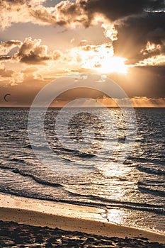 Epic sunset sky panorama of Goeree-Overflakkee, The Netherlands, Brouwersdam