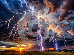 Epic Thunderstorm Cloudscape Natures Raw Power Unleashed in a Dramatic Sky
