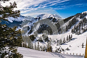 Epic Winter Landscape of Toas Ski Valley Summit views from the Summit of Kachina Peak