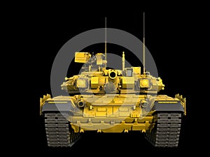 Epic yellow military tank - front view