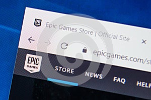 Epicgames.com Web Site. Selective focus.