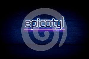 epicotyl - blue neon announcement signboard photo