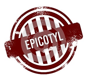 epicotyl - red round grunge button, stamp photo