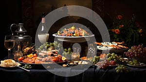 Epicurean Elegance - A Feast for the Senses - A Culinary Masterpiece - generative AI