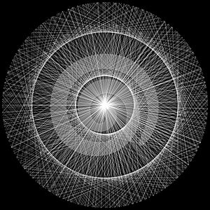 Epicycloid round vector clew for design project on black