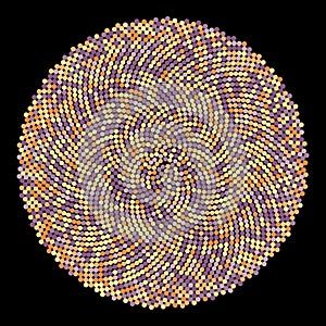 Epicycloid stippled disc for design project on black