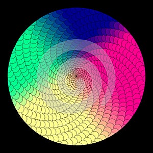 Epicycloid vector disc for design project on black