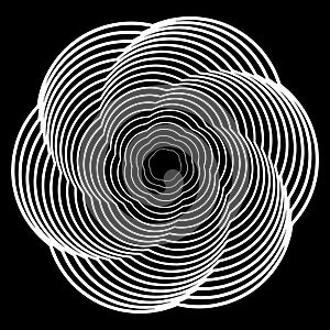 Epicycloid vector figure for design project on black