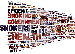 Epidemic Of Anger As Smokers Go To War Text Background Word Cloud Concept photo