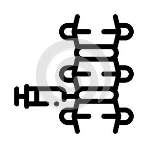 epidural spinal anesthesia black icon vector illustration