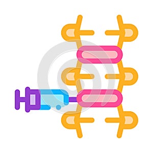 epidural spinal anesthesia color icon vector illustration