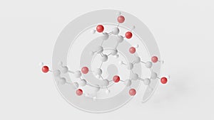 epigallocatechin gallate molecule 3d, molecular structure, ball and stick model, structural chemical formula small molecule ester