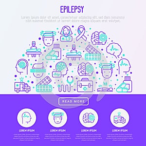 Epilepsy concept in half circle