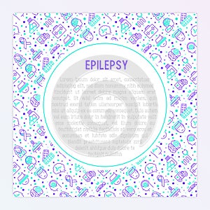 Epilepsy concept with thin line icons